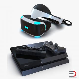 Sony PlayStation 4 Set 3 3D model